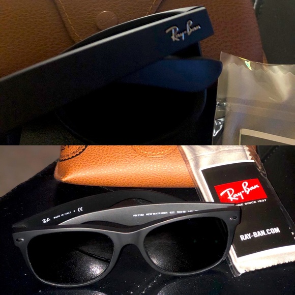 Ray Ban Black Rubber Sunglasses - Picture 1 of 2